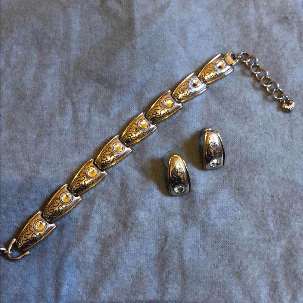 Brighton Two-Tone Earring and Bracelet Set